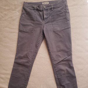 Madewell cargo fatigue zip ankle pants, size 28, gray